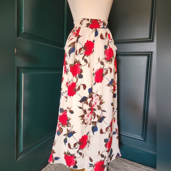 Floral Summer Wide Leg Palazzo Pants - Sz Small - Picture 11 of 12